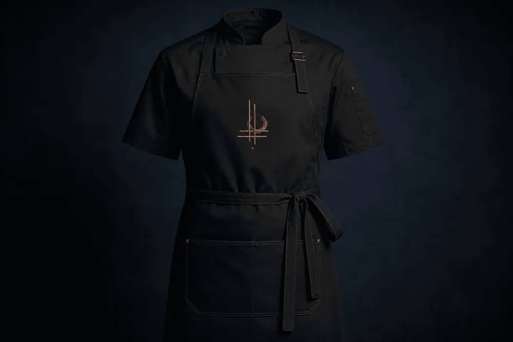 Logo nakışlı şef önlüğü — HORECA üniforma
