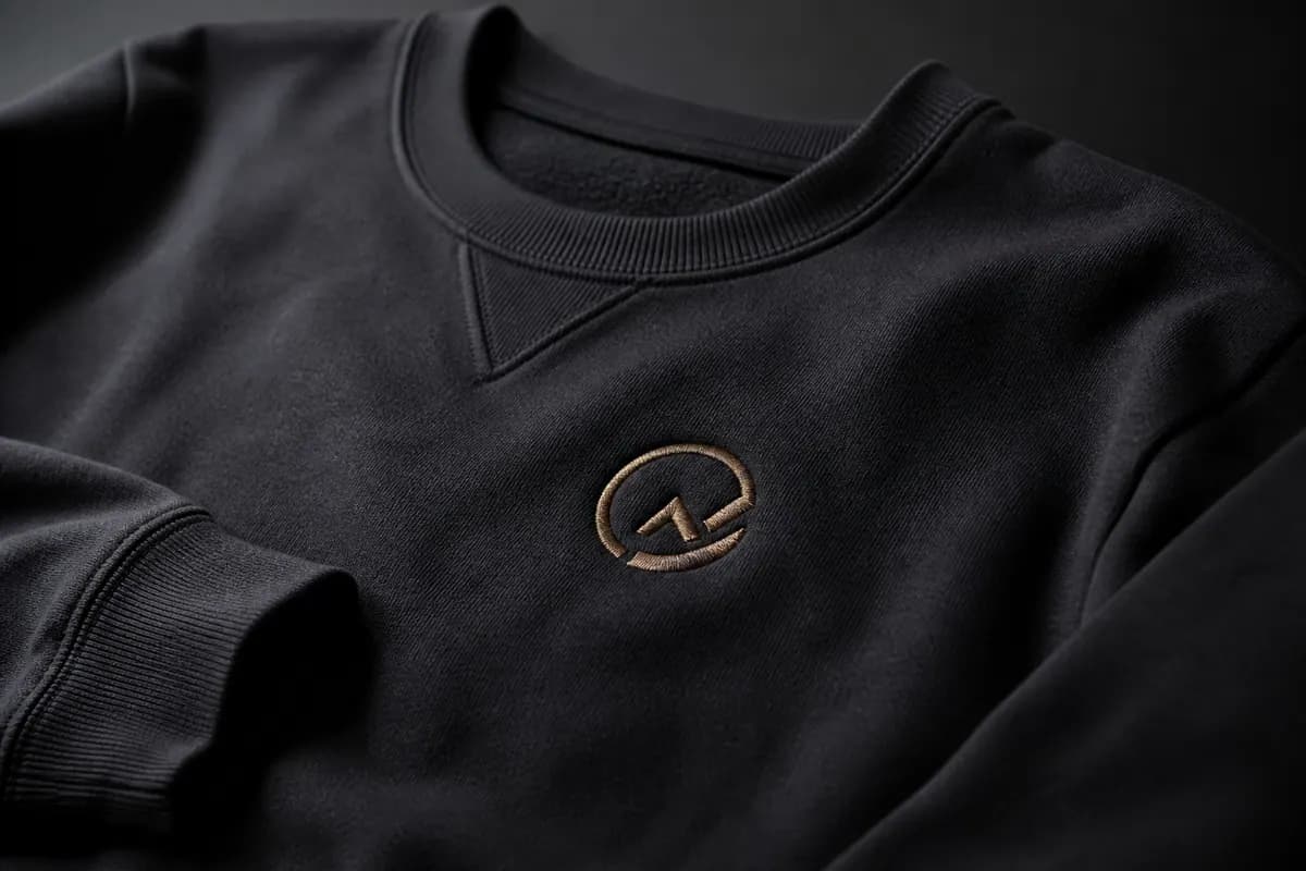 Antrasit üç iplik sweatshirt göğsünde şardonlu yüzeye işlenmiş logo